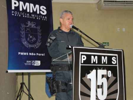 Comandante Geral da Policia Militar no Estado Renato Garnes esteve na troca de comando em Maracaju
