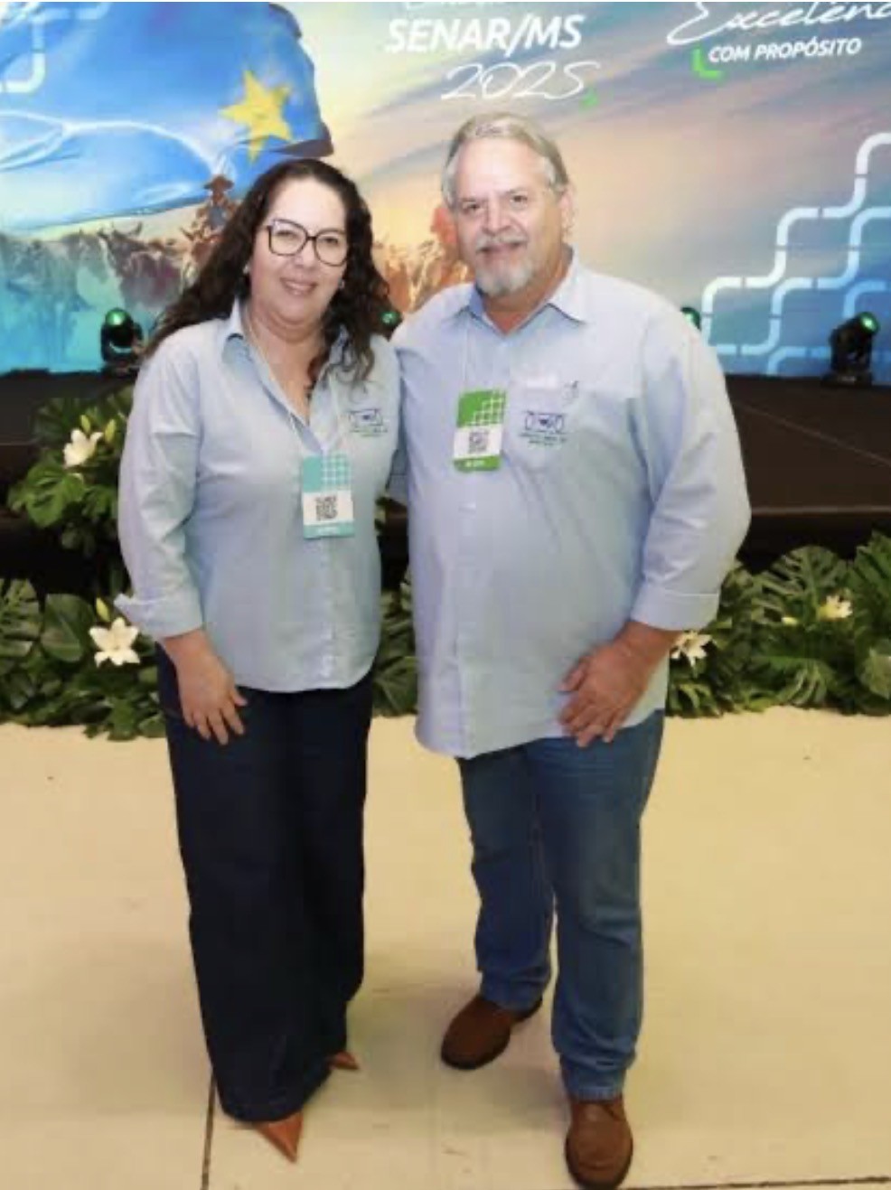 Cla&uacute;dia Nogueira com presidente do Sin dicato Rural Marco Ant&ocirc;nio que j&aacute; est&aacute; com Expomara prontinha  (Assessoria)