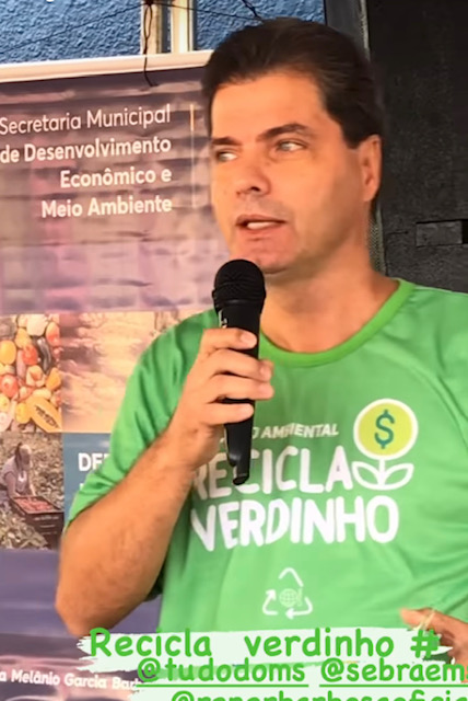Marcos Calderan durante o lançamento do programa "Recicla Verdinho" foto Hosana de Lourdes