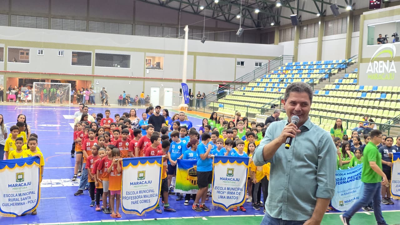 Prefeito Marcos Calderan falou aos atletas na abertura (Foto Assessoria)