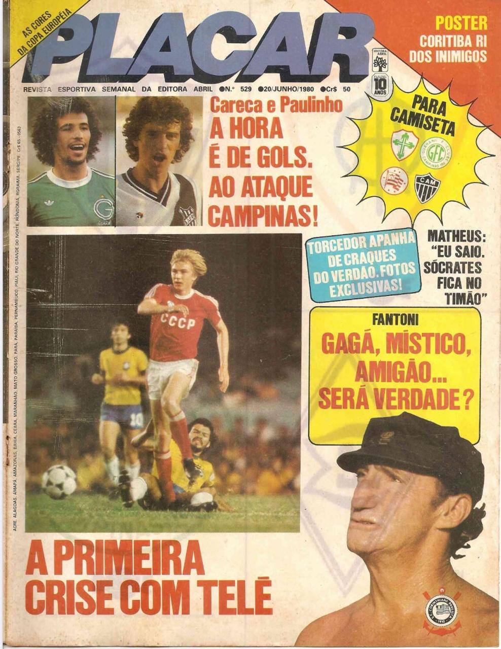 Capa da revista Placar que há 45 anos colocou Maracaju destaque no Esportes Reprodução tudodoms