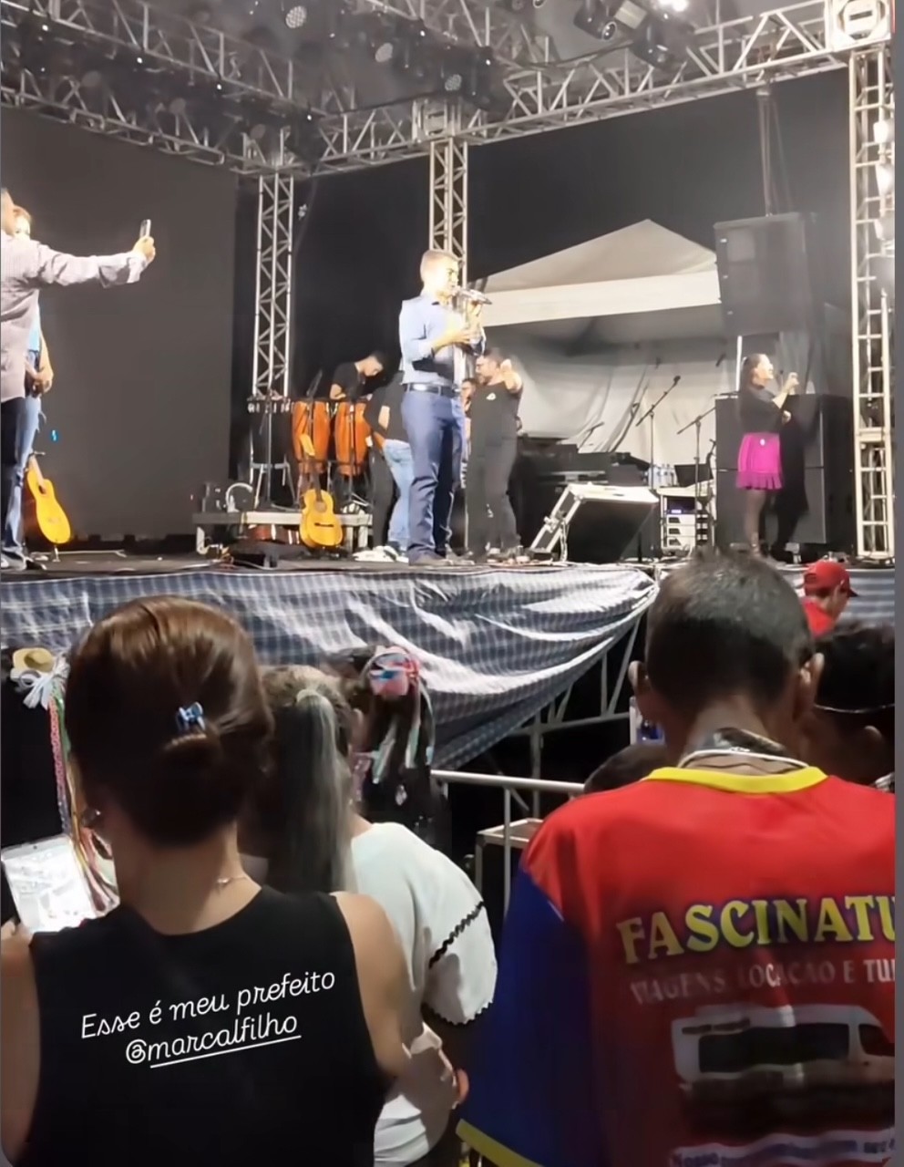 Prefeito marçal Filho durante o evento junino em Dourados