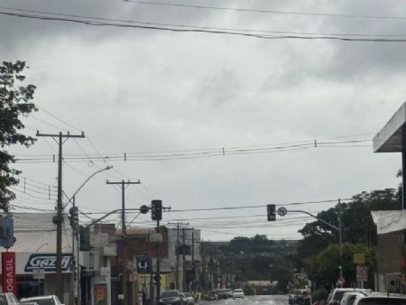 Centro de Maracaju após chuvas na tarde de quarta feira