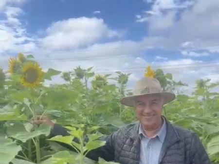Pré-candidato ao Senado, Reinaldo Azambuja durante o Showtec