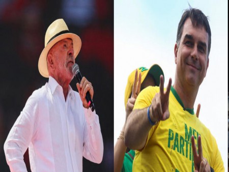 Lula e Flávio Bolsonaro em seus primeiros dias oficiais de campanha; o petista foi a São Bernardo do Campo (SP), e o filho do ex-presidente Jair Bolsonaro, ao Rio de Janeiro