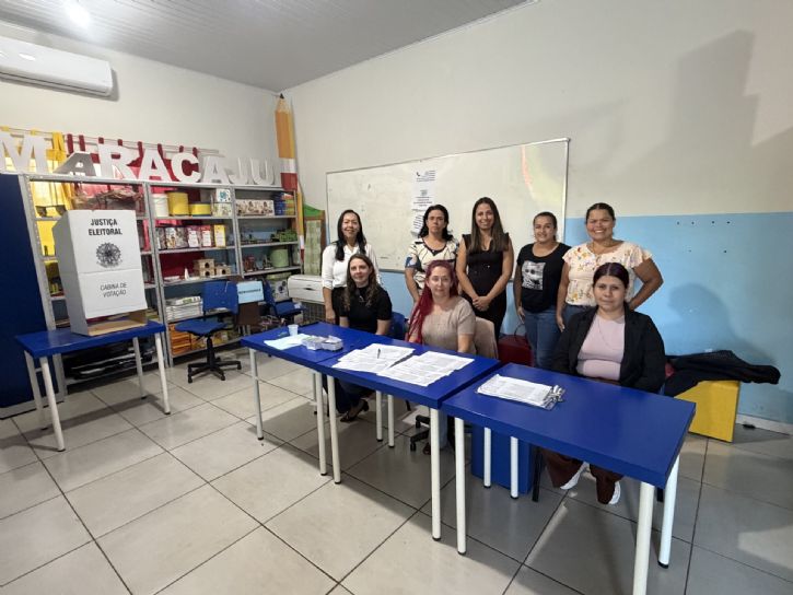 Registramos a eleição na Escola Municipal João Batista Lino Braga