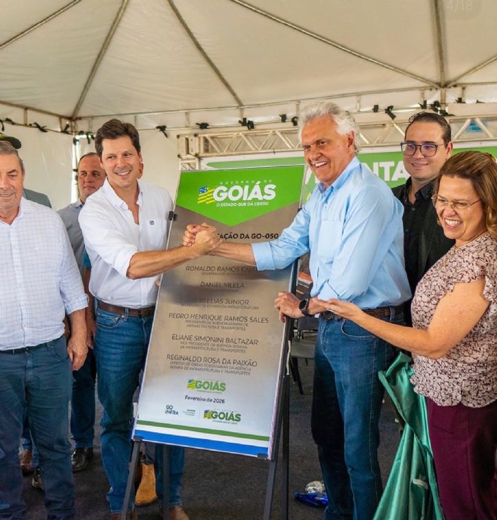 Governador Caiado este inaugurando a GO 050