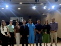 Prefeito Marcos Calderan com parte da equipe de trabalho