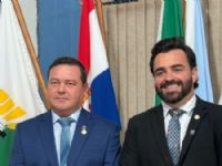 Fernando Tripoli e Dagoberto Pereira durante a posse
