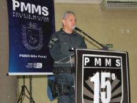 Comandante Geral da Policia Militar no Estado Renato Garnes esteve na troca de comando em Maracaju