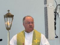 Padre Benjamim que celebrou a missa das 08h na Paroquia Nossa Senhora Aparecida
