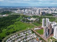 Imagem aérea mostra a região ao lado da GO 020. Imóveis nas proximidades do Paço Municipal, sede da Alego e Parque do Cerrado, tendem a valorizar mais com a movimentação do MotoGP