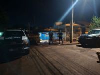 Policiais no local do crime em Maracaju