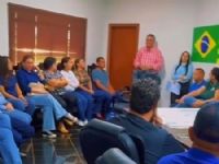 prefeito Vinicius Terin durante a reunião